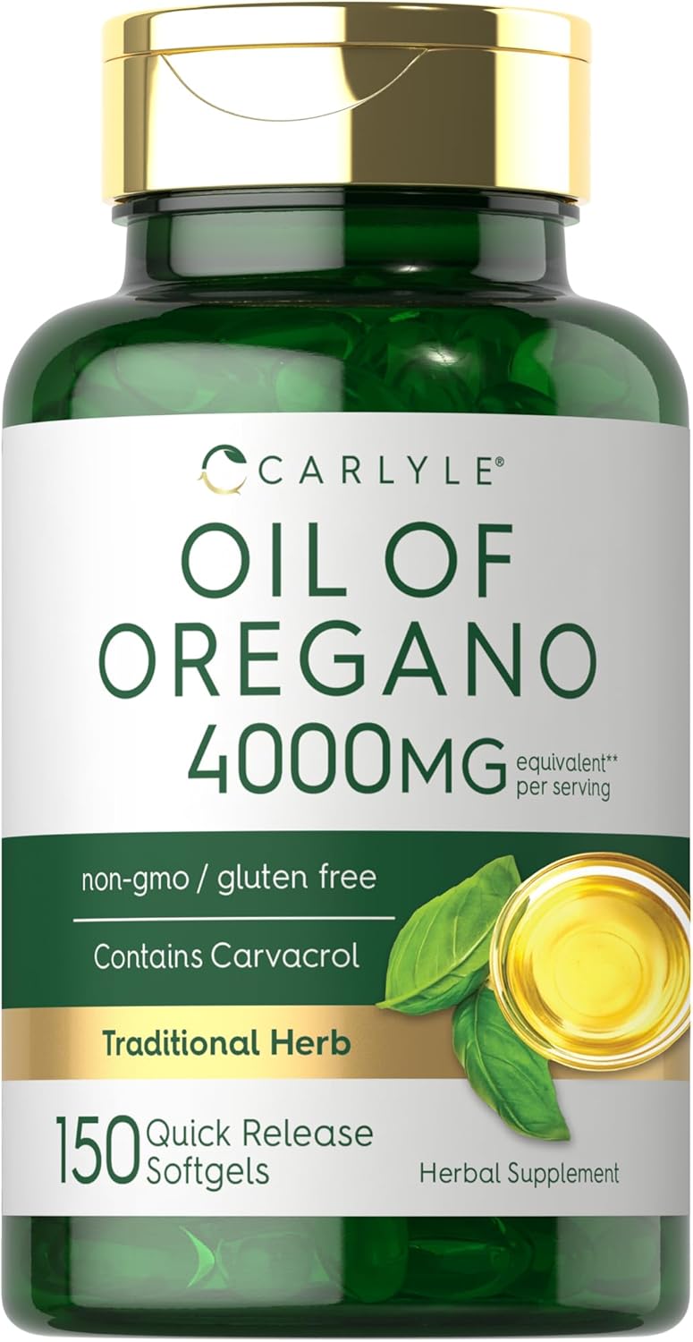 Carlyle Oregano Oil 4000mg Supplement | 150 Softgel Capsules | Contains Carvacrol | Non-GMO & Gluten Free Formula 24hrsmart